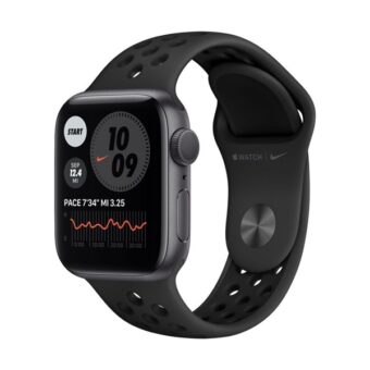 Apple Watch Nike Series 6 GPS-es 40mm asztroszürke alumíniumtok antracit/fekete Nike sportszíjas okosóra