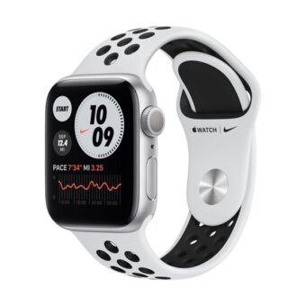 Apple Watch Nike Series 6 GPS-es 40mm ezüst alumíniumtok platina/fekete Nike sportszíjas okosóra