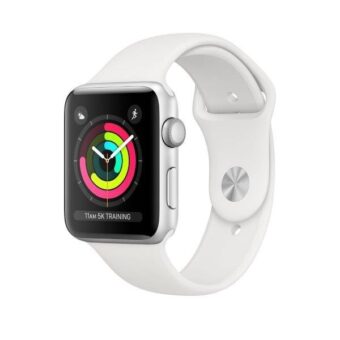 Apple Watch S3 42mm ezüst alumíniumtok, fehér sportszíjas okosóra