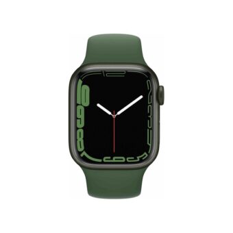 Apple Watch S7 GPS-es (41mm) zöld alumínium tok, zöld szilikon sportszíjas okosóra