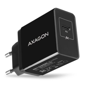 Axagon ACU-PD22 USB-C PD fekete fali töltő