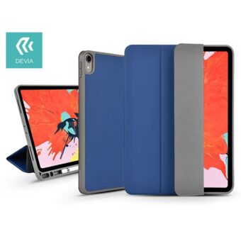 Devia ST343988 Apple iPad Air 4 10,9″(2020) kék bőr védőtok