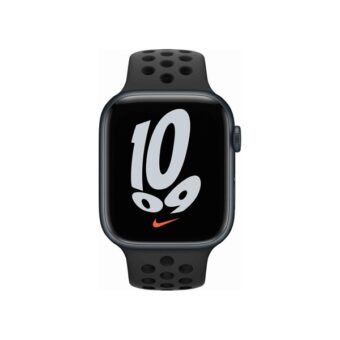 Apple Watch Nike S7 GPS-es (45mm) éjfekete alumínium tok, fekete szilikon Nike sportszíjas okosóra
