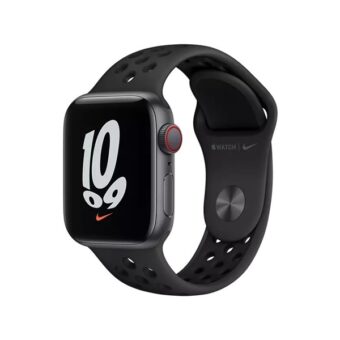 Apple Watch Nike SE (v2) Cellular (40mm) asztroszürke alumínium tok, fekete szilikon Nike sportszíjas okosóra