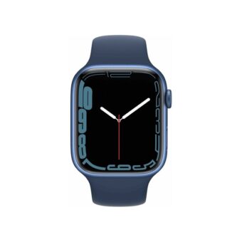 Apple Watch S7 GPS-es (45mm) kék alumínium tok, kék szilikon sportszíjas okosóra