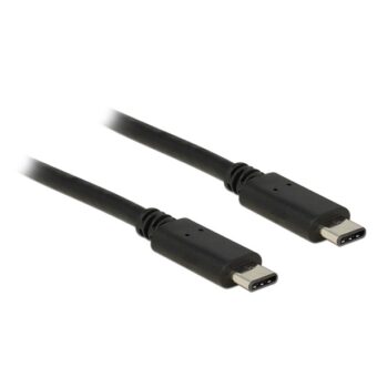 Delock 0,5m USB Type-C 2.0 apa – USB Type-C 2.0 apa fekete kábel