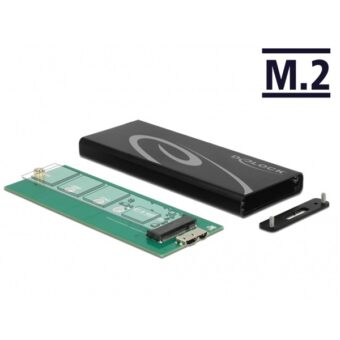 Delock 42570 M.2 NGFF SSD > USB 3.1 9 mm külső merevlemezház