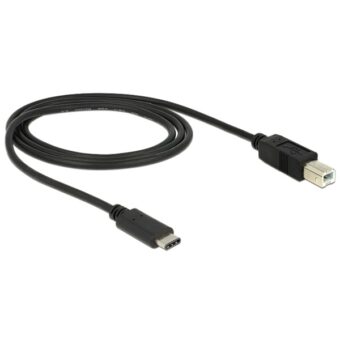 Delock 1m USB Type-C 2.0 apa – USB 2.0 B típusú apa fekete kábel