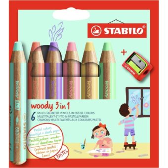 Stabilo woody 3in1 Pastel 6 db/csomag készlet hegyezővel grafitceruza