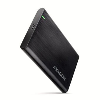 Axagon EE25-A6C USB 3.2 fekete csavar nélküli külső alumínium 2,5″ HDD/SSD ház