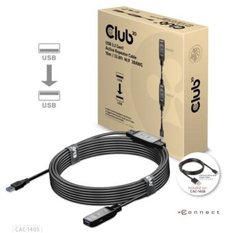 CLUB3D USB 3.2 Active Repeater 10m kábel