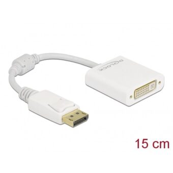 Delock 61010 DisplayPort 1.1 apa – DVI anya passzív fehér adapter