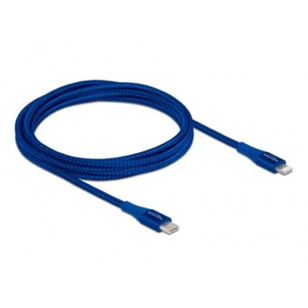 Delock 85417 2m USB-C – Lightning iPhone/iPad/iPod kompatibilis kék MFi adat- és töltőkábel