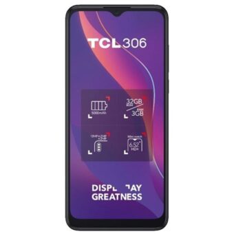 TCL 306 (6102H) 6,5″ 3/32GB Dual SIM szürke okostelefon