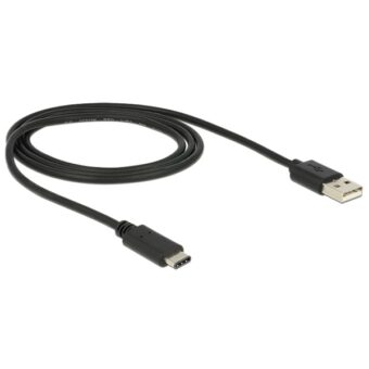 Delock 1m USB Type-C 2.0 apa – USB 2.0 A típusú apa fekete kábel